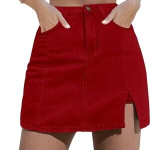 Denim High-Waisted Skort